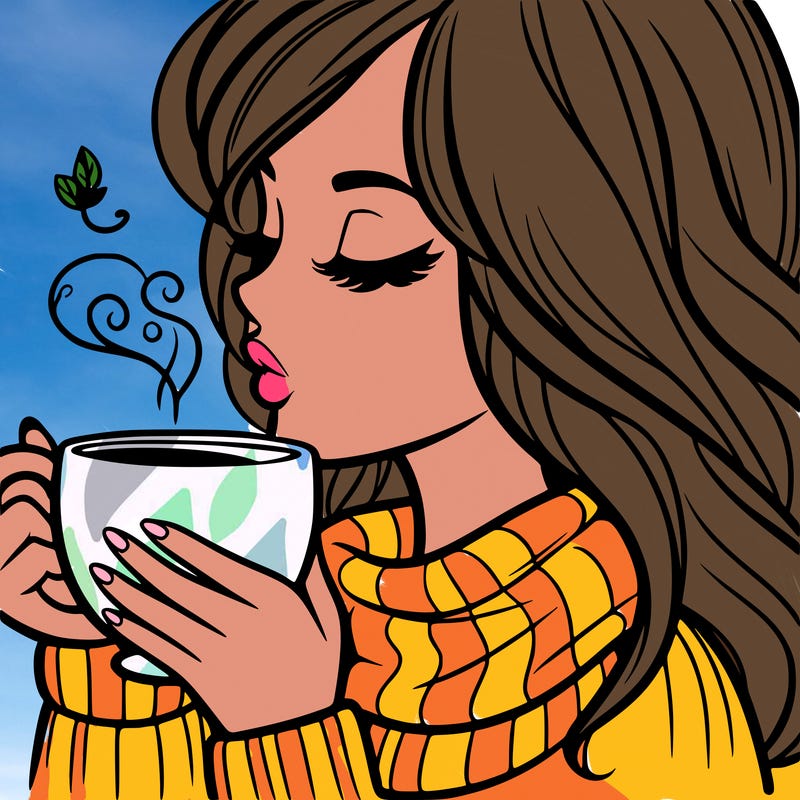 woman drinking coffee