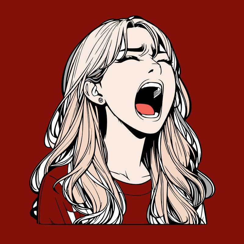 screaming realistic, girl