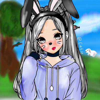 realistic teen girl in a bunny outfit