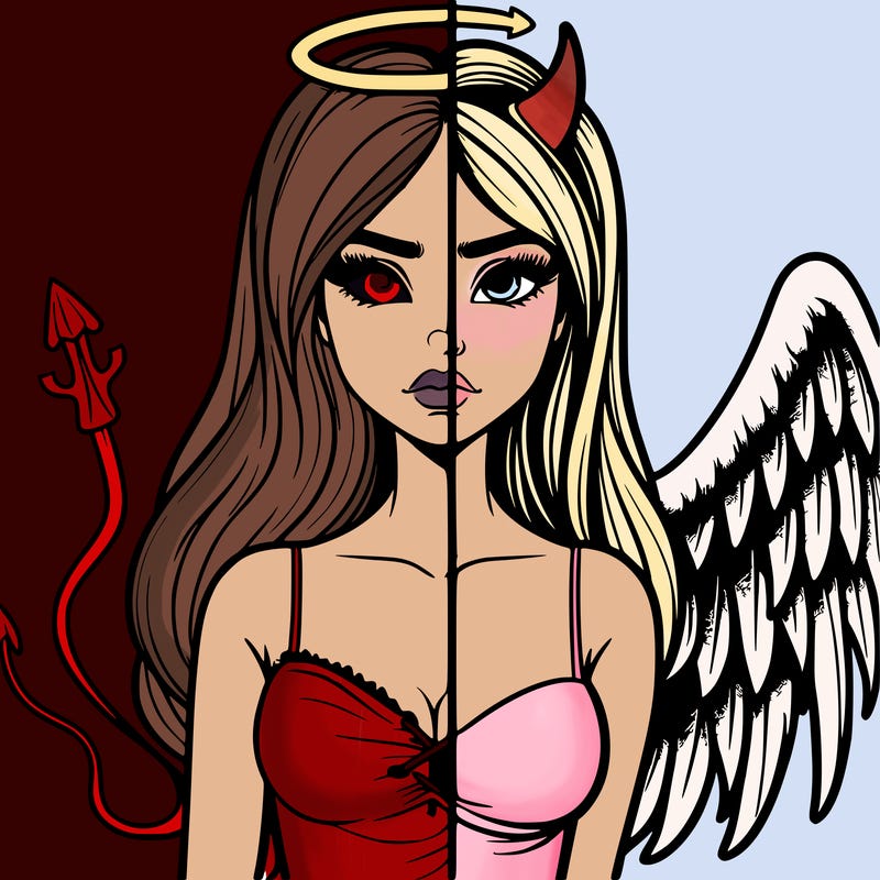 devil vs angel realistic girl