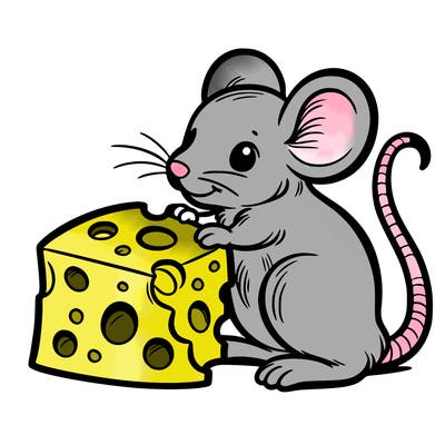 mouse eating cheese