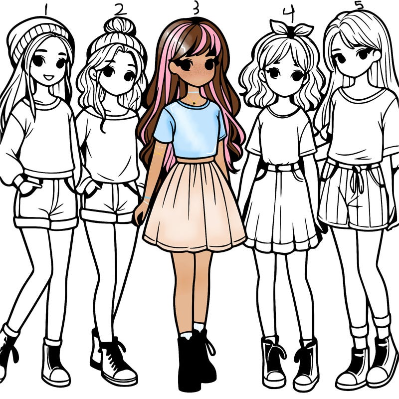 a group of five girls