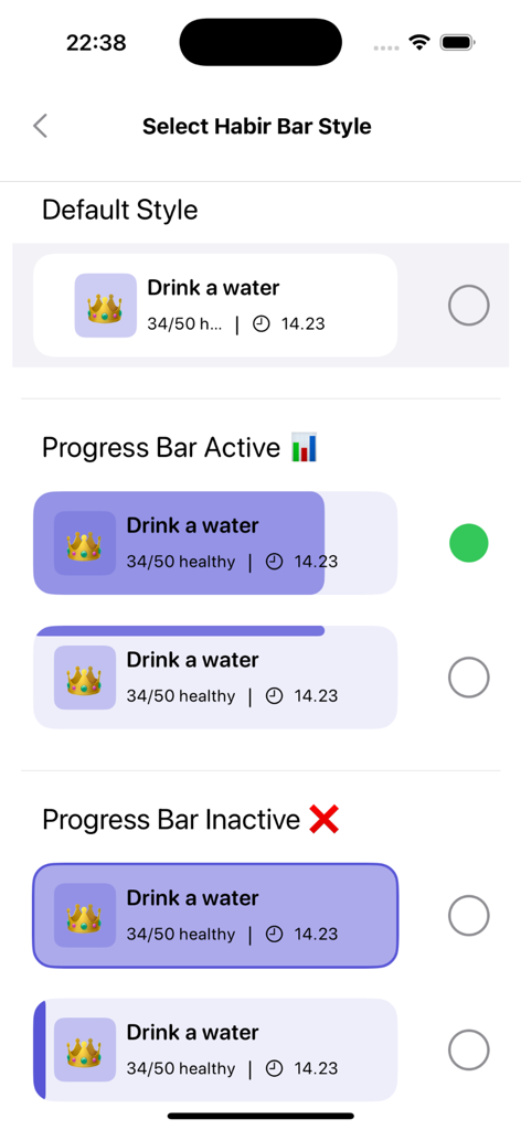 Habitify: Goals Tracker - 毎日の目標追跡のためのカスタマイズ可能な習慣進捗バーのスタイル