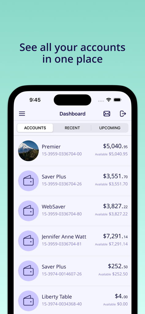 TSB Bank Ltd Mobile Banking - TSB Mobile Banking app dashboard showing account balances and names