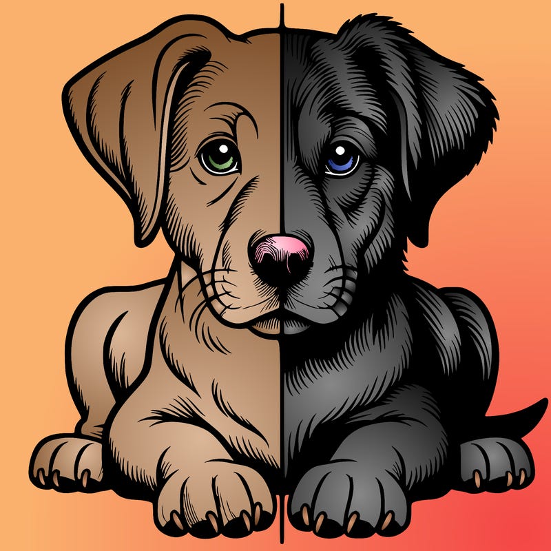 realistic dog split picture