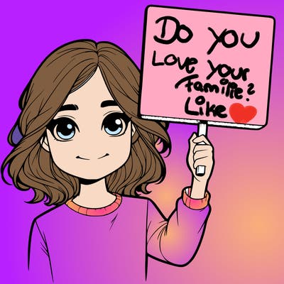 realistic girl holding up a sign