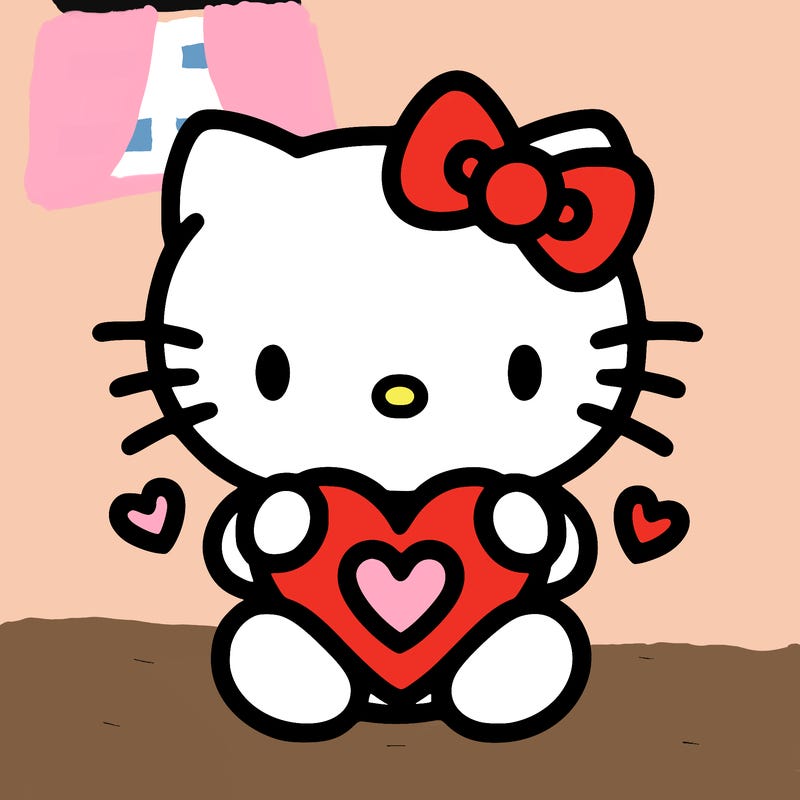 cute hello kitty with heart