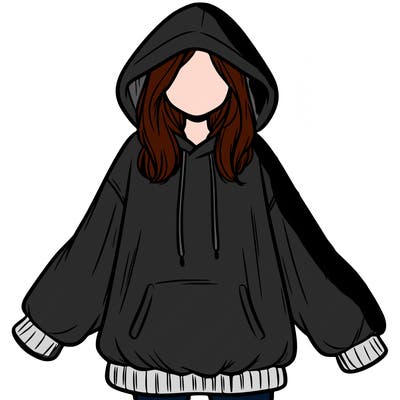 girl in oversized hoodie