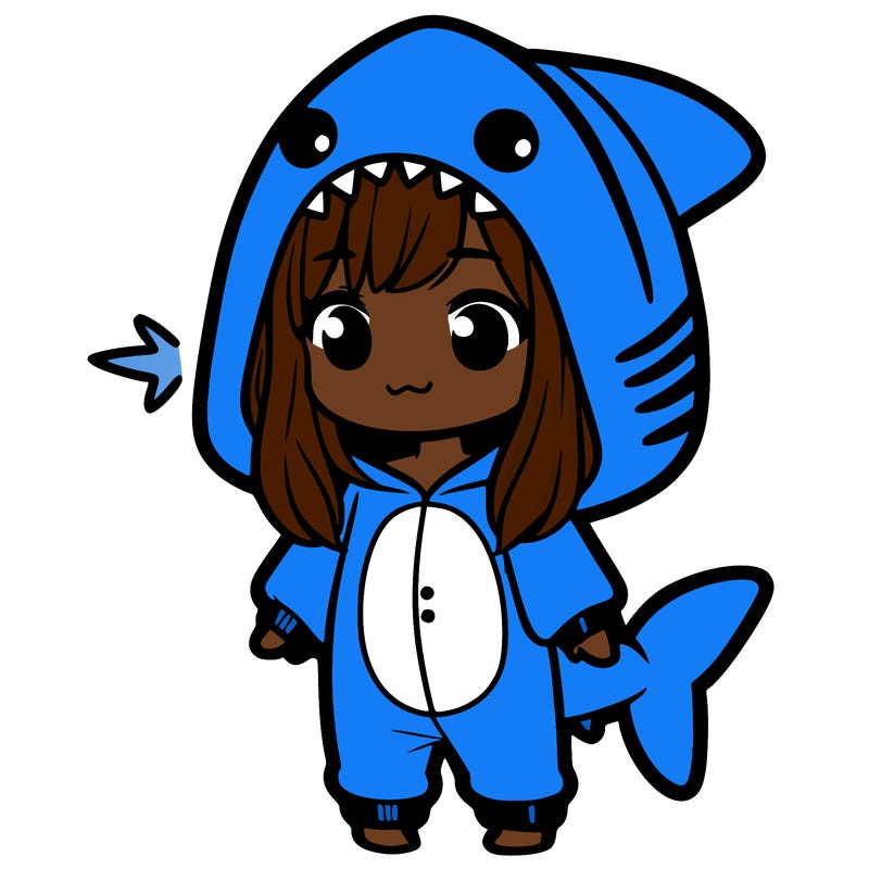 girl in shark onesie