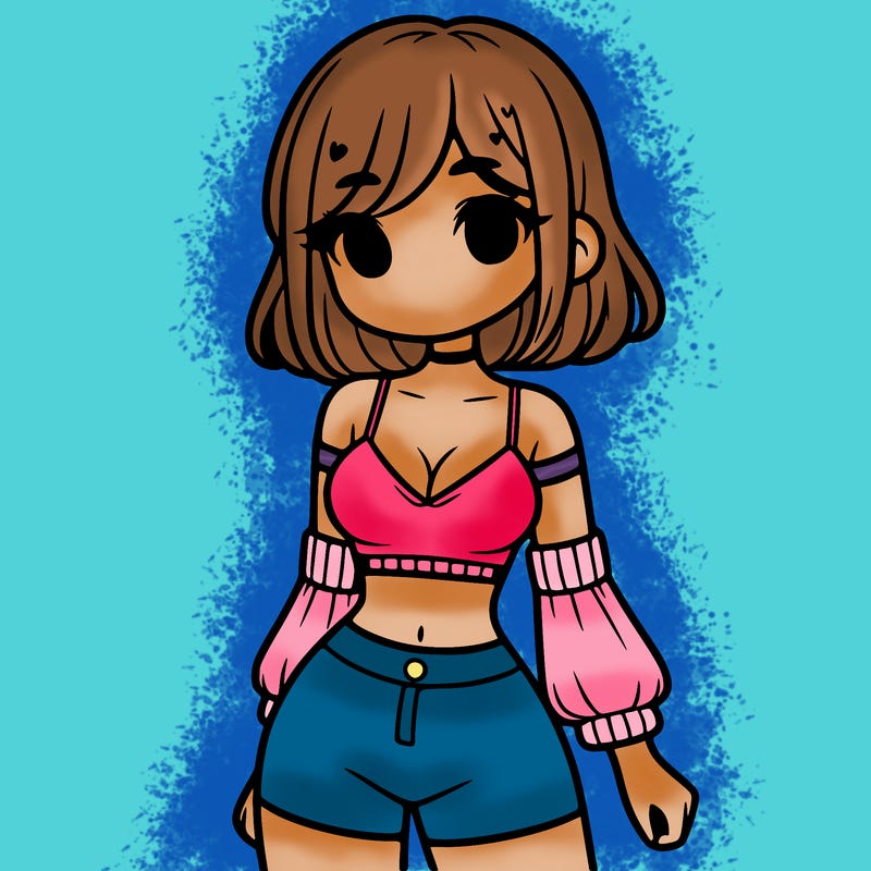 a cute girl in crop top
