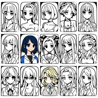 girls that look diffrent anime