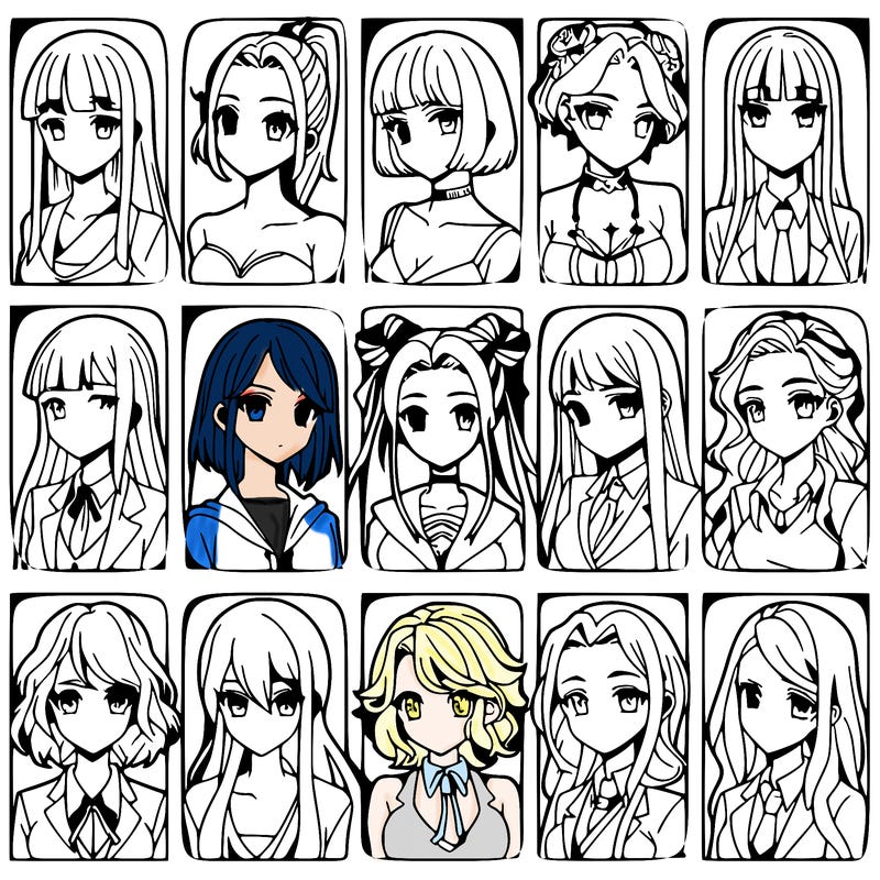 girls that look diffrent anime