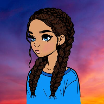 realistic girl with braids
