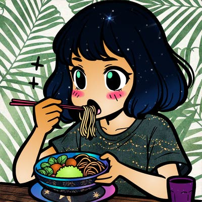 a girl eating food