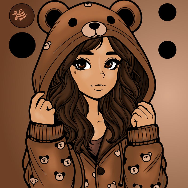realistic girl in a animal pjs hoodie