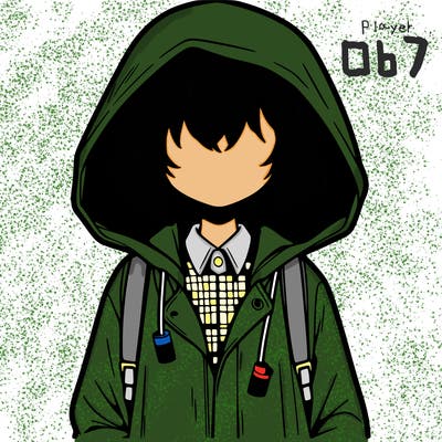 little anime girl in a raincoat her hair is covering her eyes she has a lighter