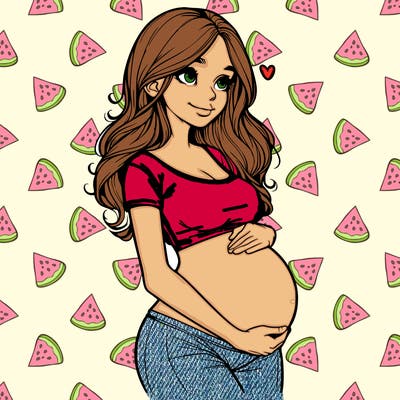 realistic pregnant girl