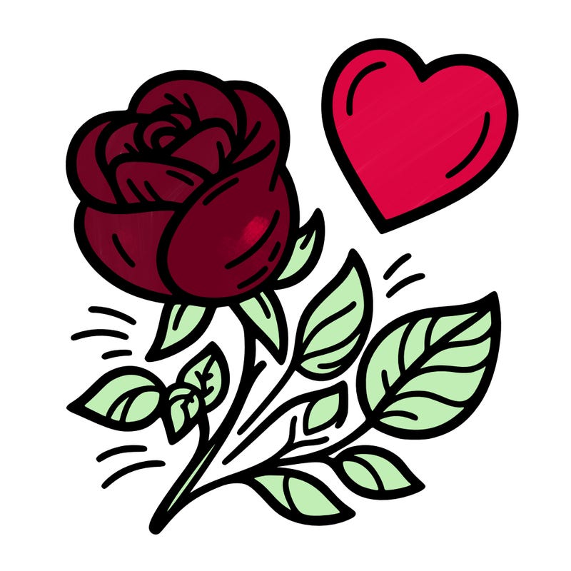 rose and heart
