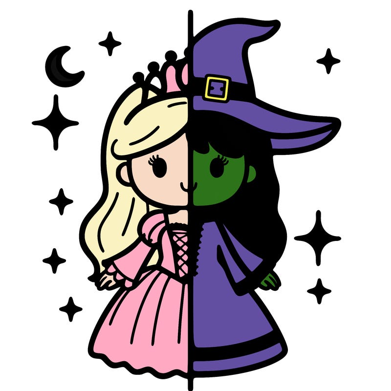 split princess and witch