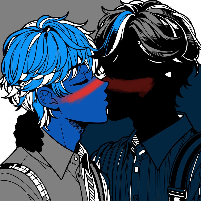 manga boys kissing each other