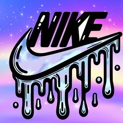 dripping nike logo