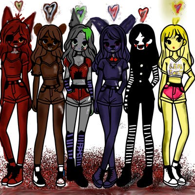 a group of girls wearing crop tops and shorts