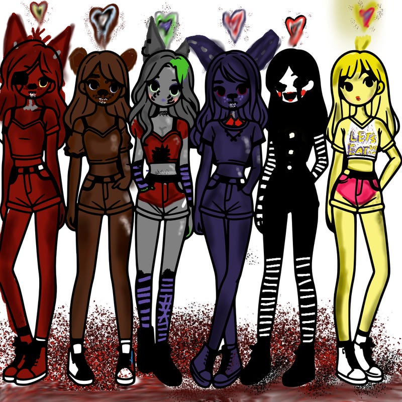 a group of girls wearing crop tops and shorts