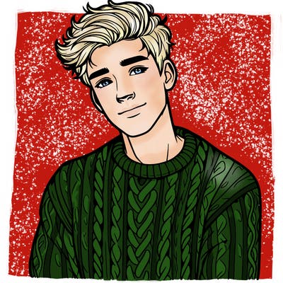 realistic guy with a beautiful jumper