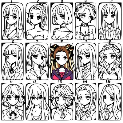 girls that look diffrent anime