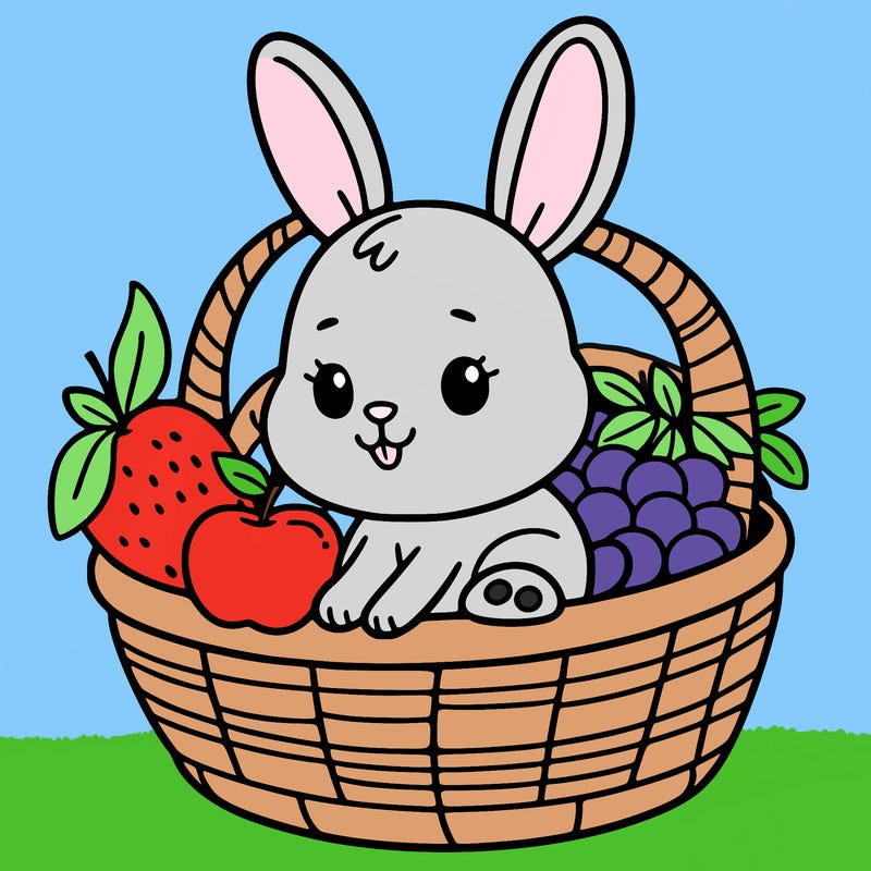 bunny in a fruit basket