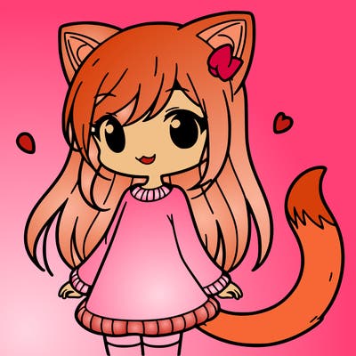 girl with cat ears and tail