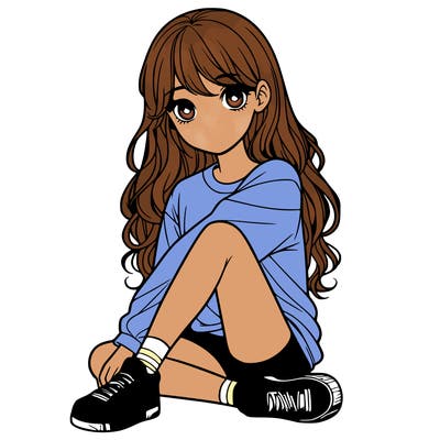 girl sitting realistic