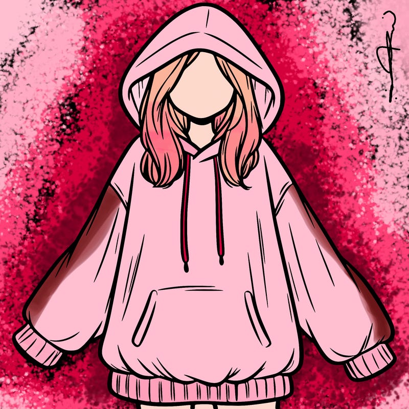 girl in oversized hoodie