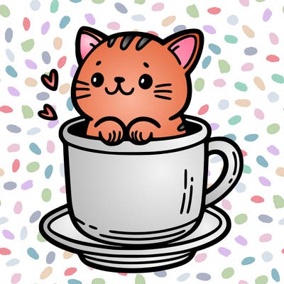 a  cat in a cup