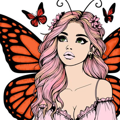 butterfly fairy realistic girl