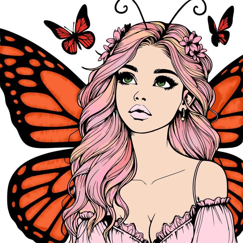 butterfly fairy realistic girl