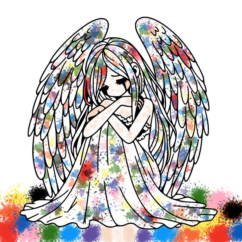 ethereal girl in grief, lonely and heartbroken