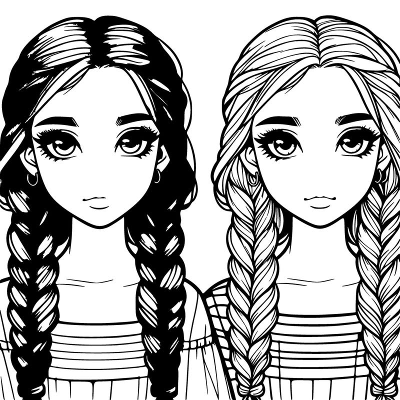 realistic girl with braids