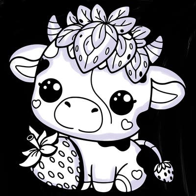 cute strawberry cow