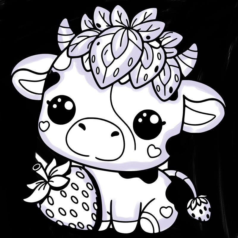 cute strawberry cow