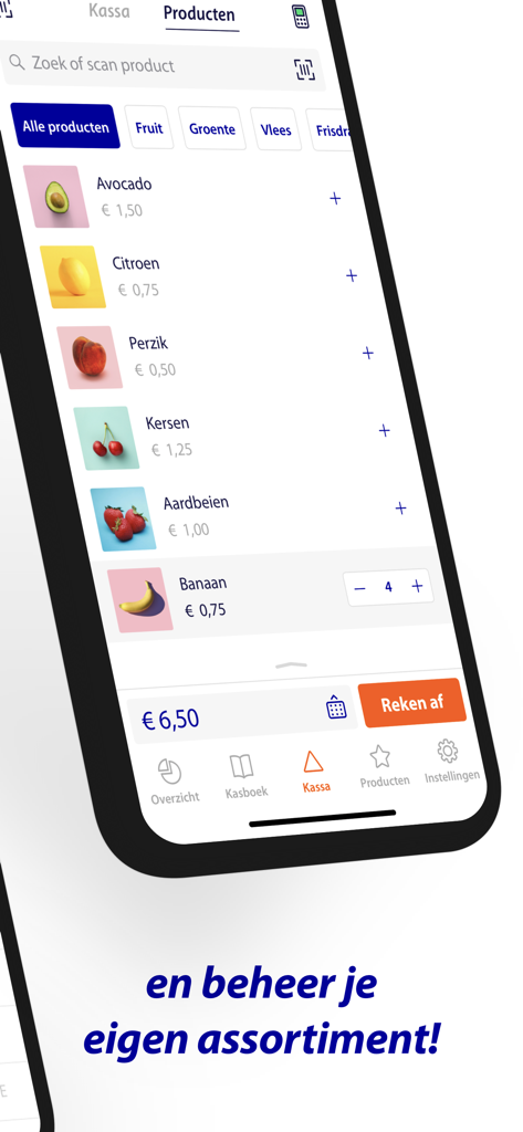 Rabo SmartPin mobile app product catalog and checkout interface