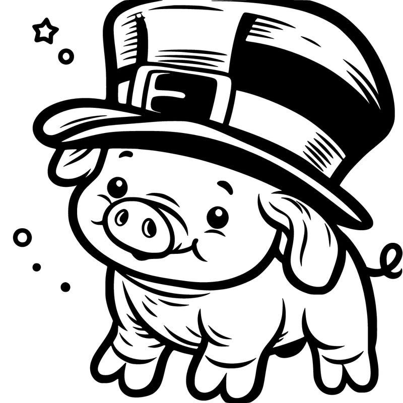 pig in a hat