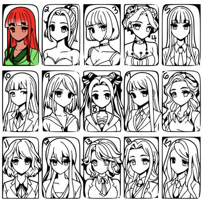 girls that look diffrent anime