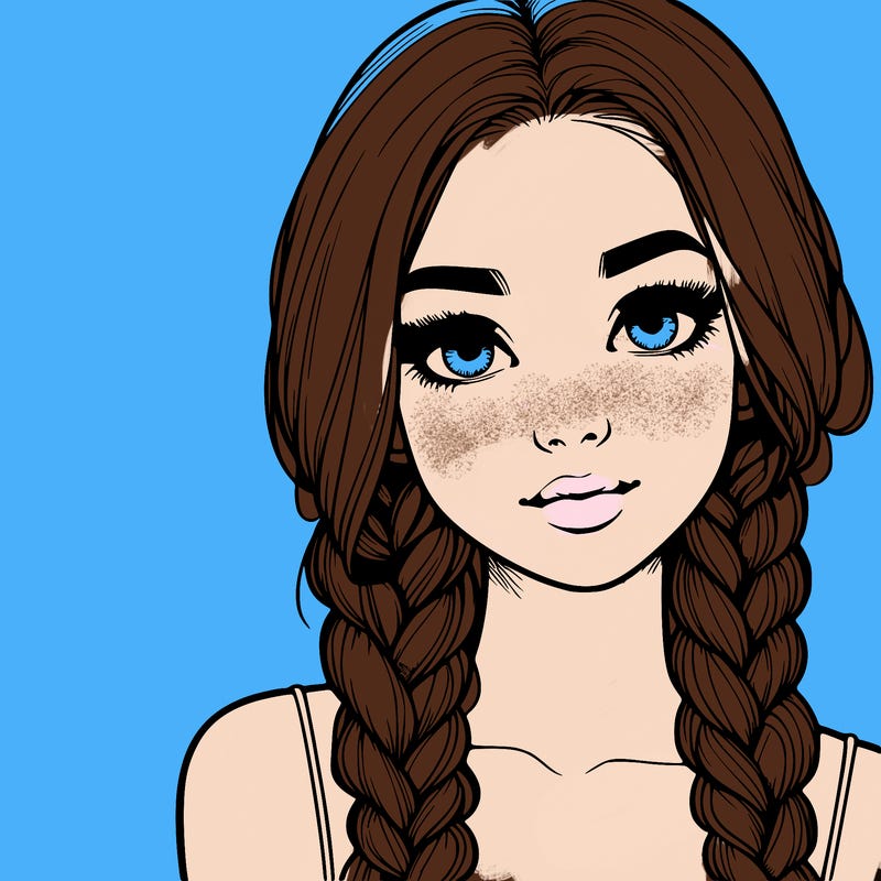 realistic girl with braids