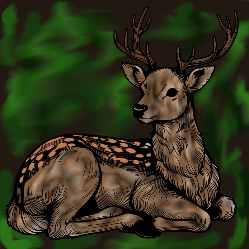 realistic deer with antlers