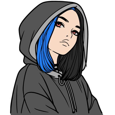 a realistic girl in a hoodie