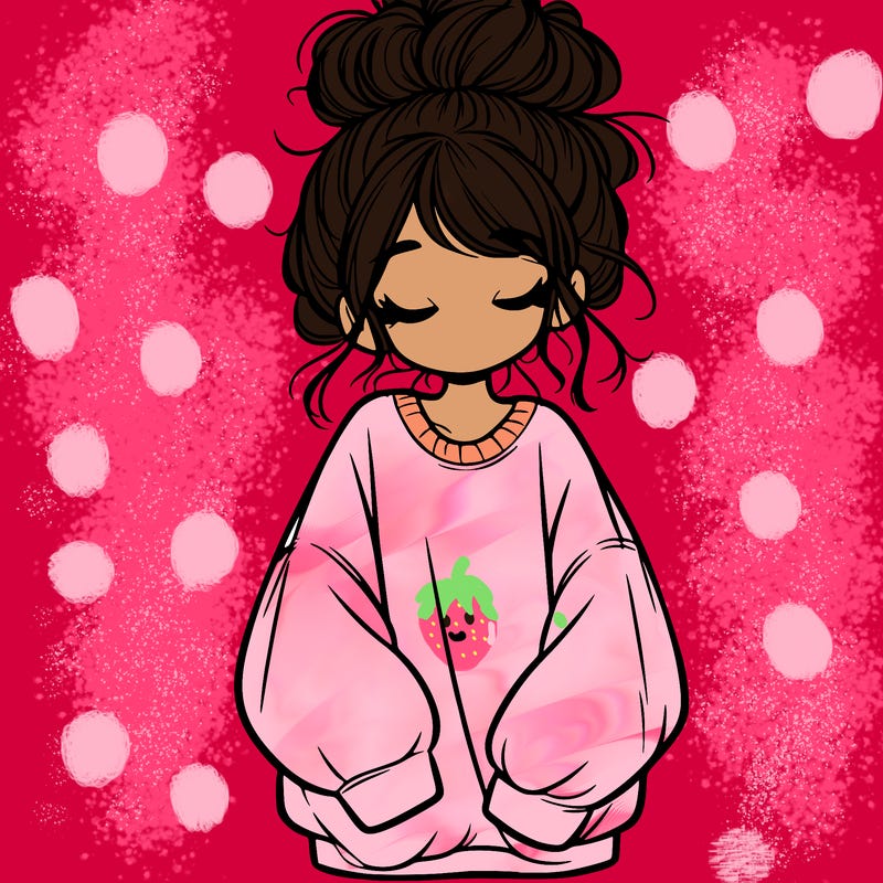 girl with baggy sweatshirt and messy bun