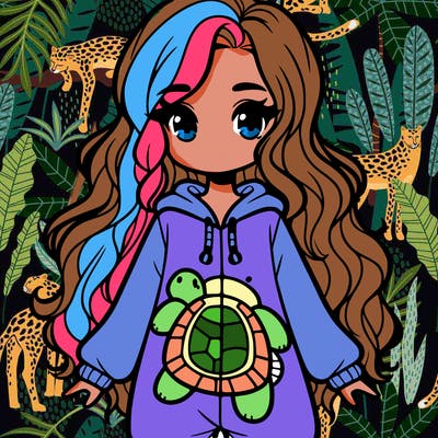 a beatiful girl in a cute turtle onsie