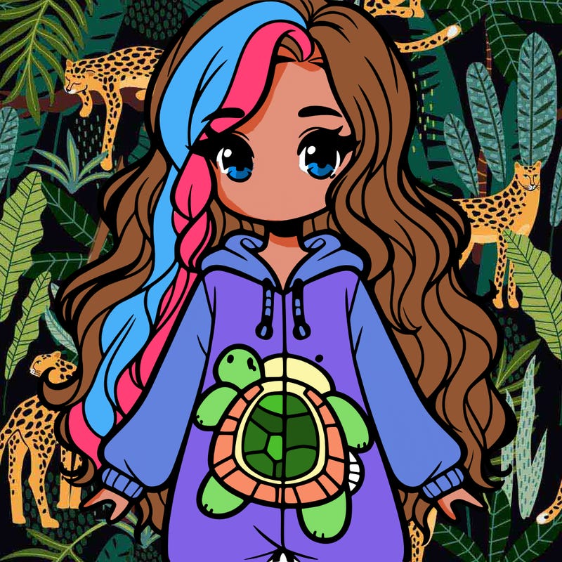 a beatiful girl in a cute turtle onsie