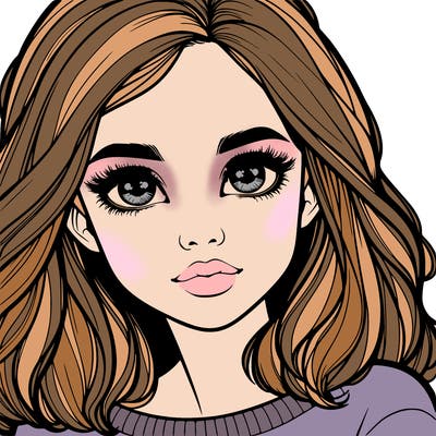 realistic girl whith cute eyes